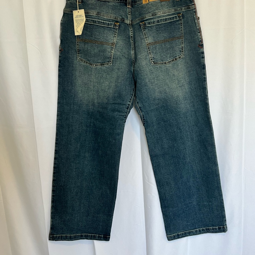 PrAna Axiom Jeans Mens 38x30 Blue Antique Stone Wash Straight Leg Organic Denim - Picture 6 of 6
